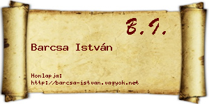 Barcsa István névjegykártya